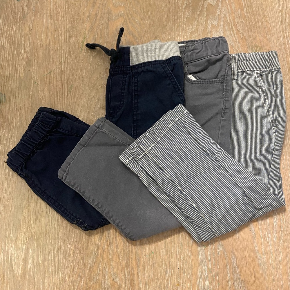 Stylish Kids Bottoms Set - Navy, Gray, and Striped